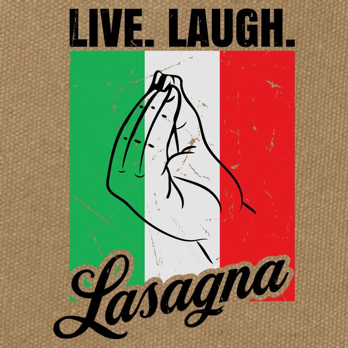 Live Laugh Lasagna Funny Italian Lasagna Lover Cotton Canvas Backpack