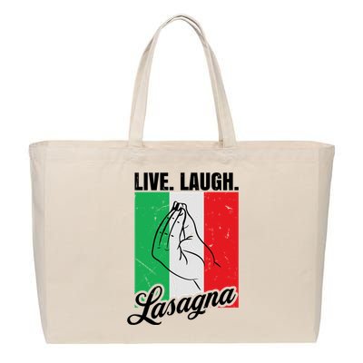 Live Laugh Lasagna Funny Italian Lasagna Lover Cotton Canvas Jumbo Tote