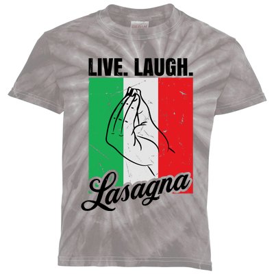 Live Laugh Lasagna Funny Italian Lasagna Lover Kids Tie-Dye T-Shirt