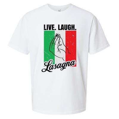 Live Laugh Lasagna Funny Italian Lasagna Lover Sueded Cloud Jersey T-Shirt