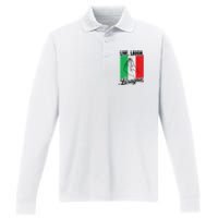 Live Laugh Lasagna Funny Italian Lasagna Lover Performance Long Sleeve Polo