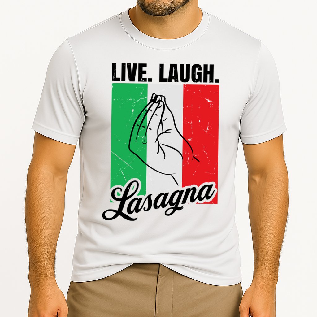 Live Laugh Lasagna Funny Italian Lasagna Lover Cooling Performance Crew T-Shirt