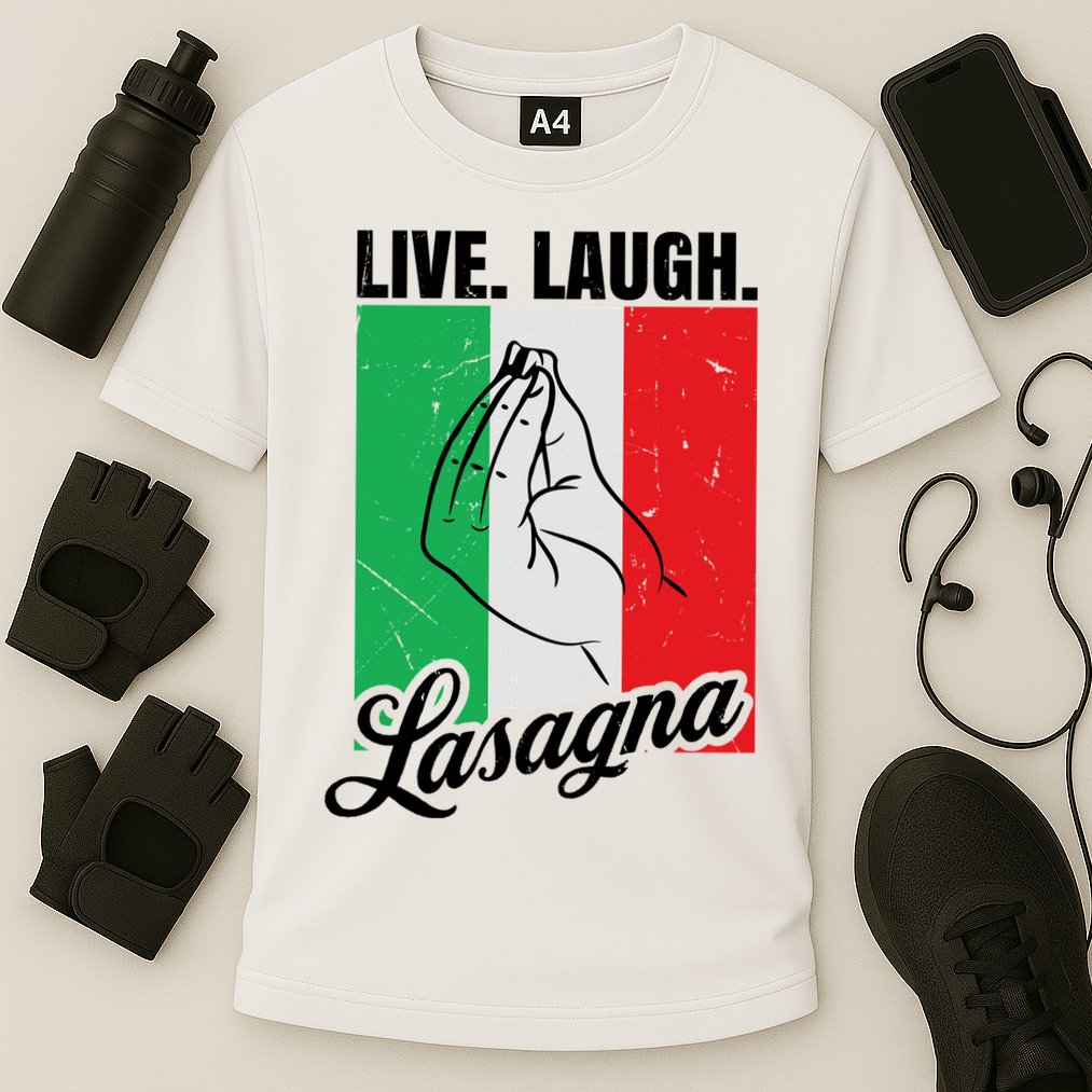 Live Laugh Lasagna Funny Italian Lasagna Lover Cooling Performance Crew T-Shirt
