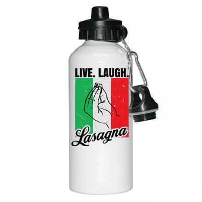 Live Laugh Lasagna Funny Italian Lasagna Lover Aluminum Water Bottle