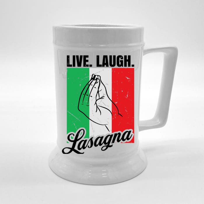 Live Laugh Lasagna Funny Italian Lasagna Lover Beer Stein