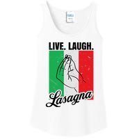 Live Laugh Lasagna Funny Italian Lasagna Lover Ladies Essential Tank