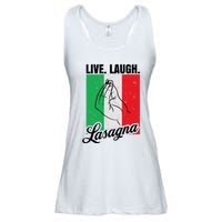 Live Laugh Lasagna Funny Italian Lasagna Lover Ladies Essential Flowy Tank