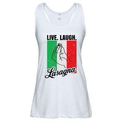 Live Laugh Lasagna Funny Italian Lasagna Lover Ladies Essential Flowy Tank