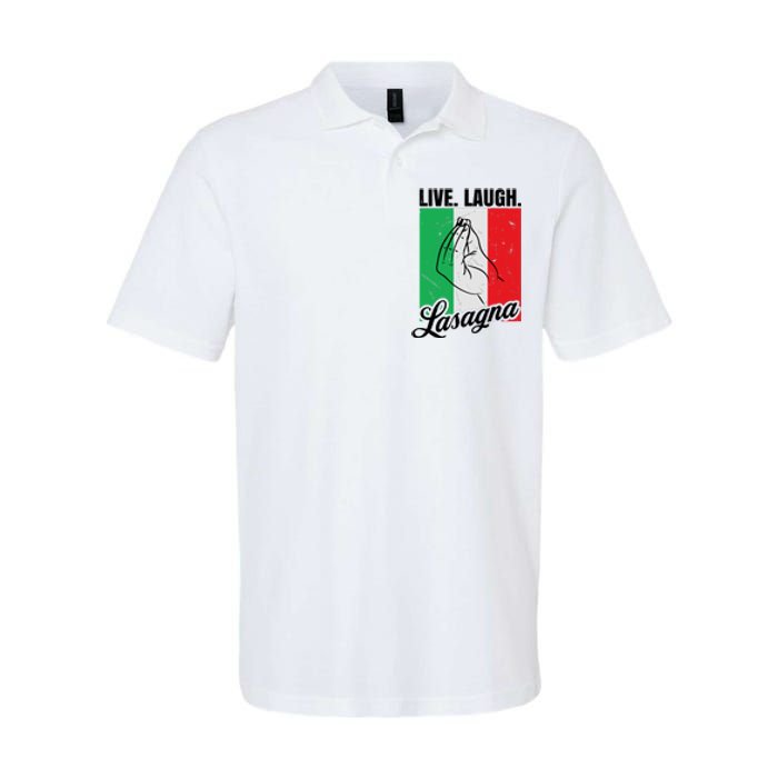 Live Laugh Lasagna Funny Italian Lasagna Lover Softstyle Adult Sport Polo