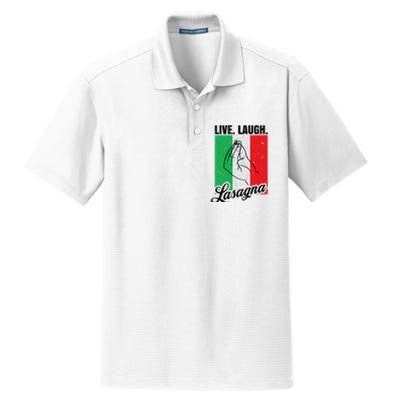 Live Laugh Lasagna Funny Italian Lasagna Lover Dry Zone Grid Polo