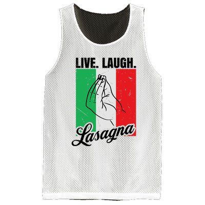 Live Laugh Lasagna Funny Italian Lasagna Lover Mesh Reversible Basketball Jersey Tank