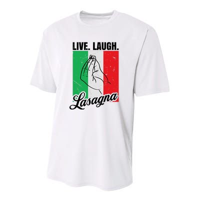 Live Laugh Lasagna Funny Italian Lasagna Lover Youth Performance Sprint T-Shirt