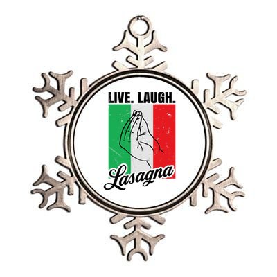 Live Laugh Lasagna Funny Italian Lasagna Lover Metallic Star Ornament