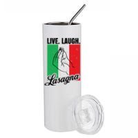 Live Laugh Lasagna Funny Italian Lasagna Lover Stainless Steel Tumbler