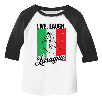 Live Laugh Lasagna Funny Italian Lasagna Lover Toddler Fine Jersey T-Shirt