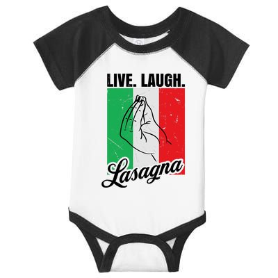 Live Laugh Lasagna Funny Italian Lasagna Lover Infant Baby Jersey Bodysuit