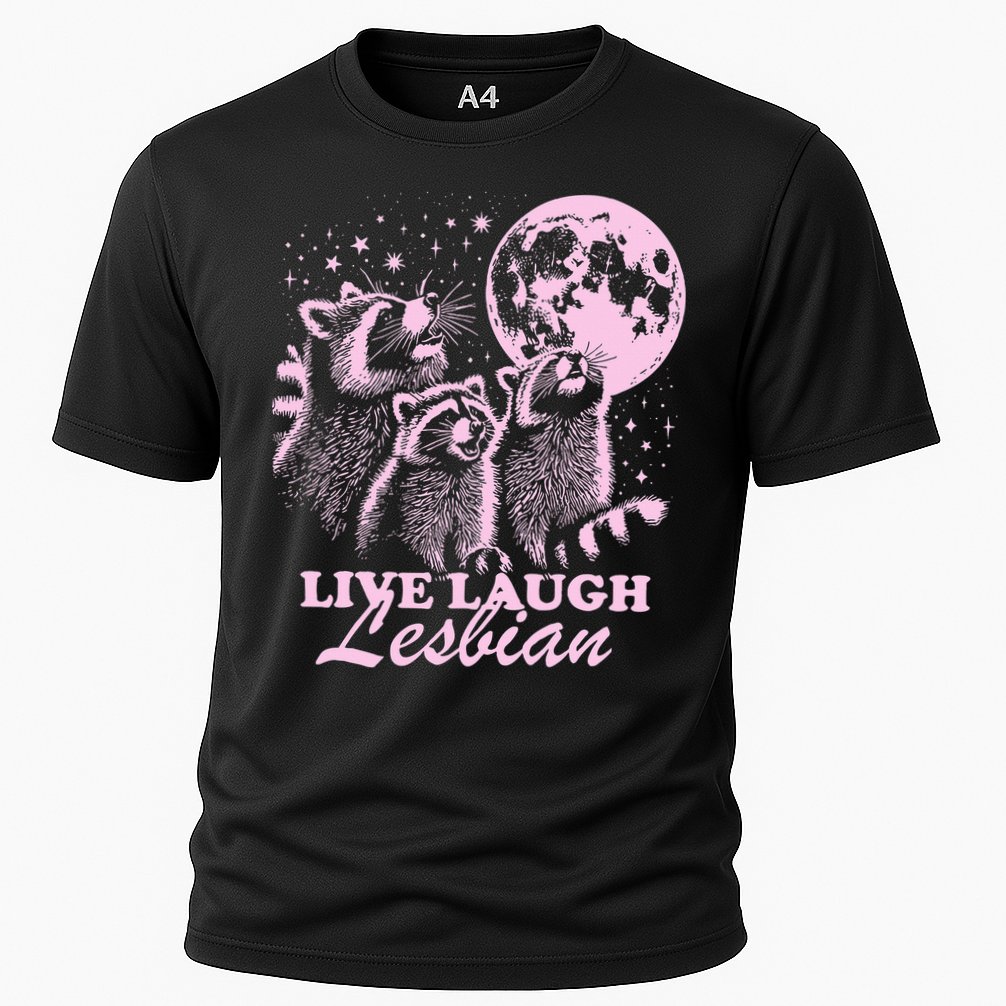 Live Laugh Lesbian Raccoon Lesbian Lgbtq Pride Month Cooling Performance Crew T-Shirt