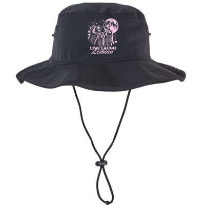 Live Laugh Lesbian Raccoon Lesbian Lgbtq Pride Month Bucket Hat