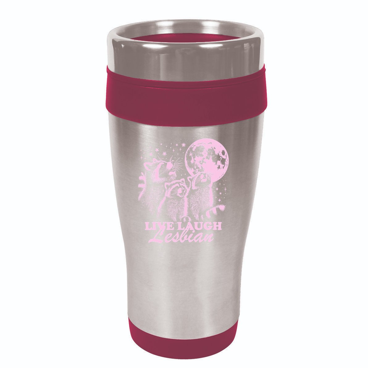 Live Laugh Lesbian Raccoon Lesbian Lgbtq Pride Month 16oz Travel Tumbler