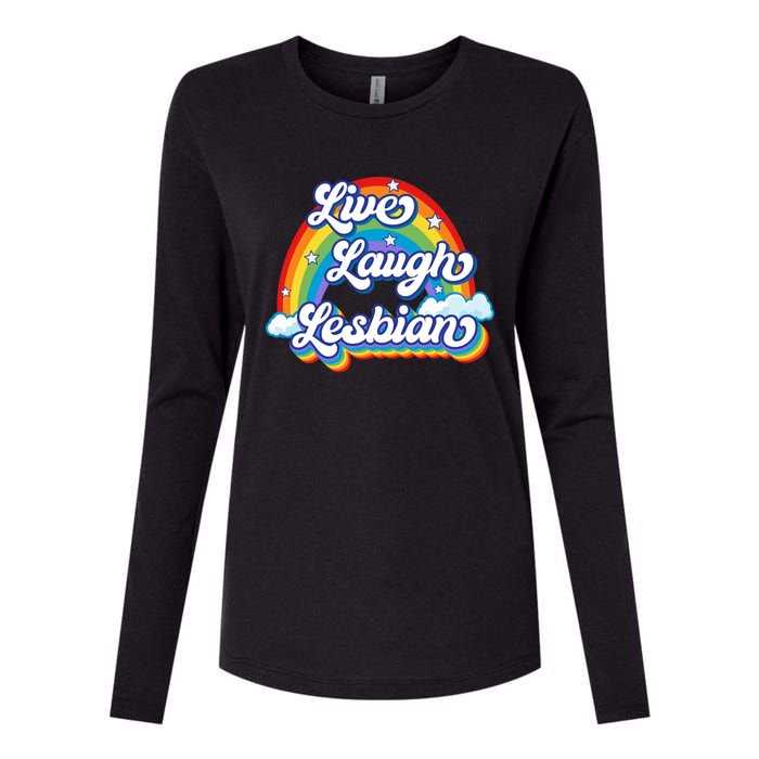 Live Laugh Lesbian Rainbow Flag LGBT Best Gifts Womens Cotton Relaxed Long Sleeve T-Shirt