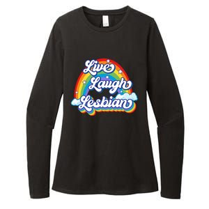 Live Laugh Lesbian Rainbow Flag LGBT Best Gifts Womens CVC Long Sleeve Shirt