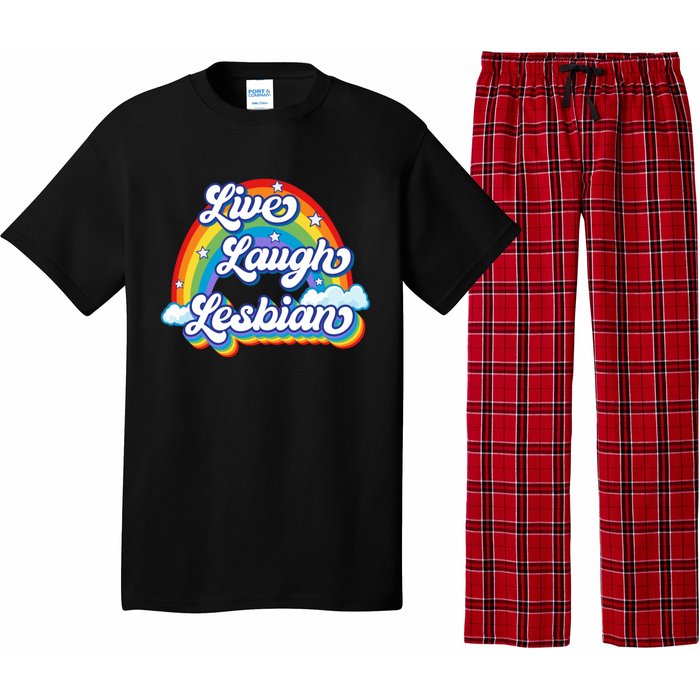 Live Laugh Lesbian Rainbow Flag LGBT Best Gifts Pajama Set