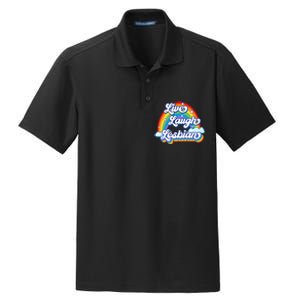 Live Laugh Lesbian Rainbow Flag LGBT Best Gifts Dry Zone Grid Polo