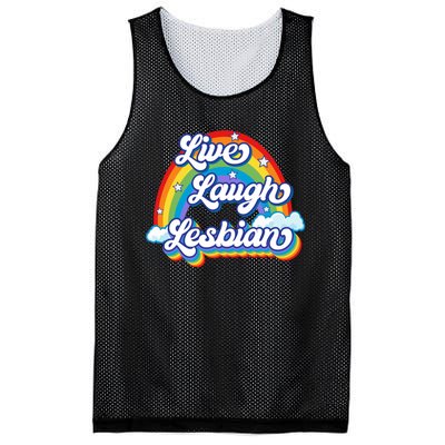 Live Laugh Lesbian Rainbow Flag LGBT Best Gifts Mesh Reversible Basketball Jersey Tank