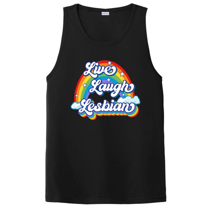 Live Laugh Lesbian Rainbow Flag LGBT Best Gifts PosiCharge Competitor Tank