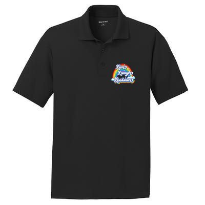 Live Laugh Lesbian Rainbow Flag LGBT Best Gifts PosiCharge RacerMesh Polo