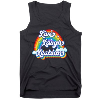 Live Laugh Lesbian Rainbow Flag LGBT Best Gifts Tank Top