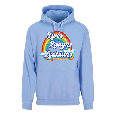 Live Laugh Lesbian Rainbow Flag LGBT Best Gifts Unisex Surf Hoodie