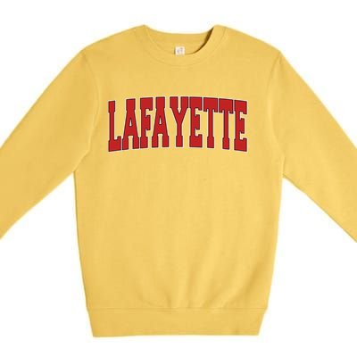 Lafayette La Louisiana Varsity Style Usa Vintage Sports Gift Premium Crewneck Sweatshirt