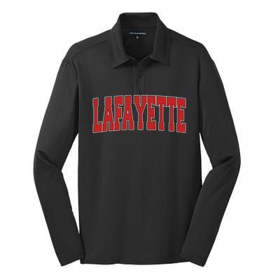 Lafayette La Louisiana Varsity Style Usa Vintage Sports Gift Silk Touch Performance Long Sleeve Polo