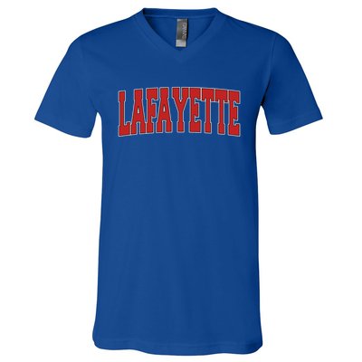 Lafayette La Louisiana Varsity Style Usa Vintage Sports Gift V-Neck T-Shirt