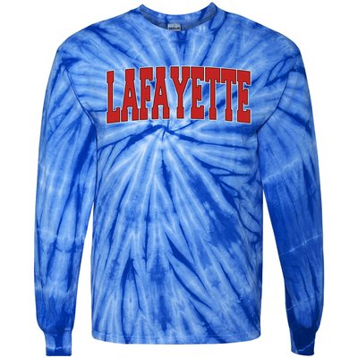 Lafayette La Louisiana Varsity Style Usa Vintage Sports Gift Tie-Dye Long Sleeve Shirt