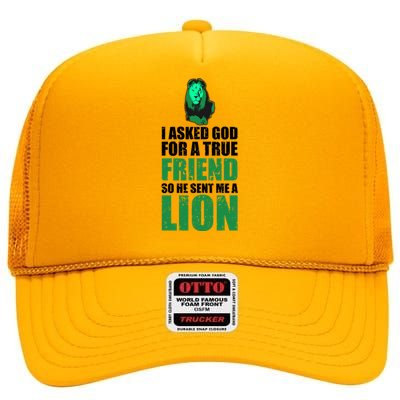 Lion Lioness Lion Pride E Lion E King Of Beasts Lion Cool Gift High Crown Mesh Back Trucker Hat