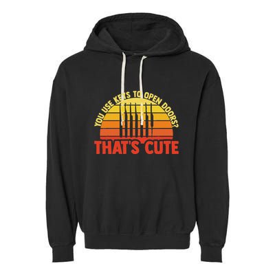 Locksmith Locksmithing Lock Picking Key Maker Lock Picker Garment-Dyed Fleece Hoodie