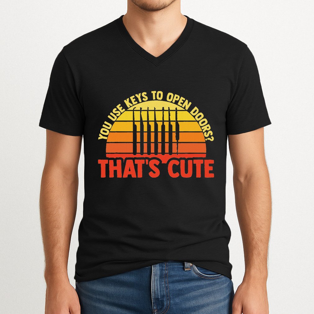 Locksmith Locksmithing Lock Picking Key Maker Lock Picker V-Neck T-Shirt