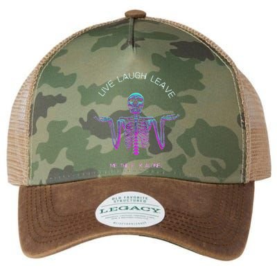 Live Laugh Leave Me The Fk Alone Funny Skeleton Retro Legacy Tie Dye Trucker Hat