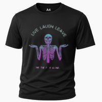 Live Laugh Leave Me The Fk Alone Funny Skeleton Retro Cooling Performance Crew T-Shirt
