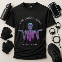 Live Laugh Leave Me The Fk Alone Funny Skeleton Retro Cooling Performance Crew T-Shirt