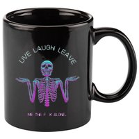 Live Laugh Leave Me The Fk Alone Funny Skeleton Retro 11oz C Handle Ceramic Mug