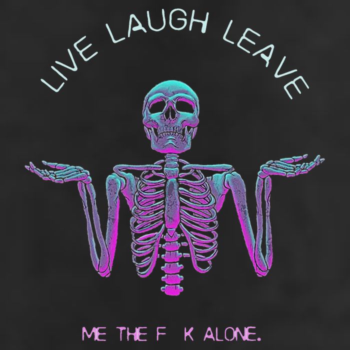 Live Laugh Leave Me The Fk Alone Funny Skeleton Retro Beanie