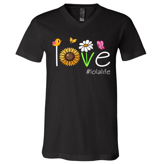 Love Lola Life Cute Matching Family V-Neck T-Shirt