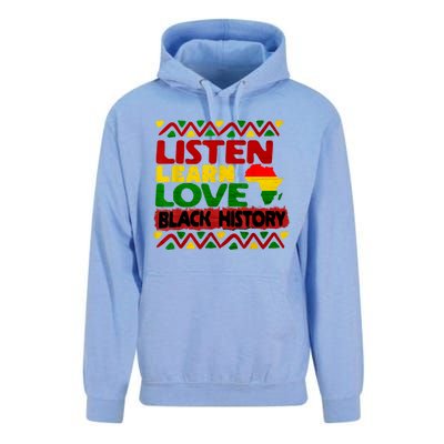 Listen Learn Love African American Teach Black History Month Unisex Surf Hoodie