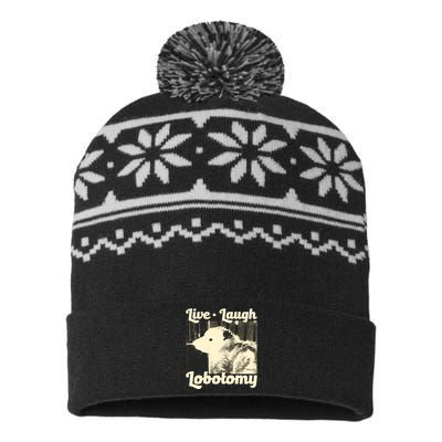 Live Laugh Lobotomy Funny Opossum USA-Made Snowflake Beanie