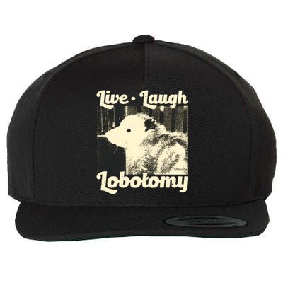 Live Laugh Lobotomy Funny Opossum Wool Snapback Cap