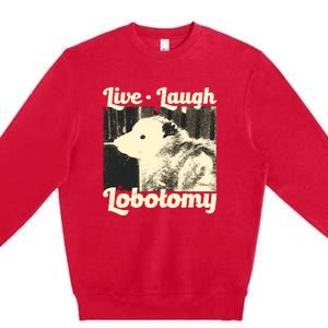 Live Laugh Lobotomy Funny Opossum Premium Crewneck Sweatshirt