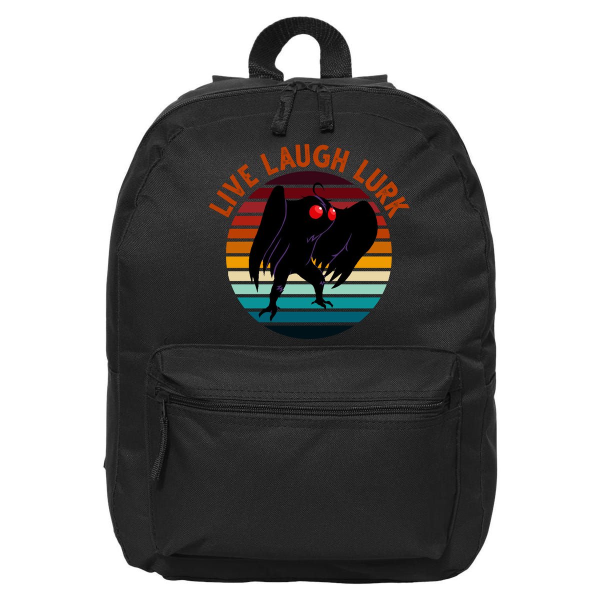Live Laugh Lurk Mothman Retro Sunset 16 in Basic Backpack